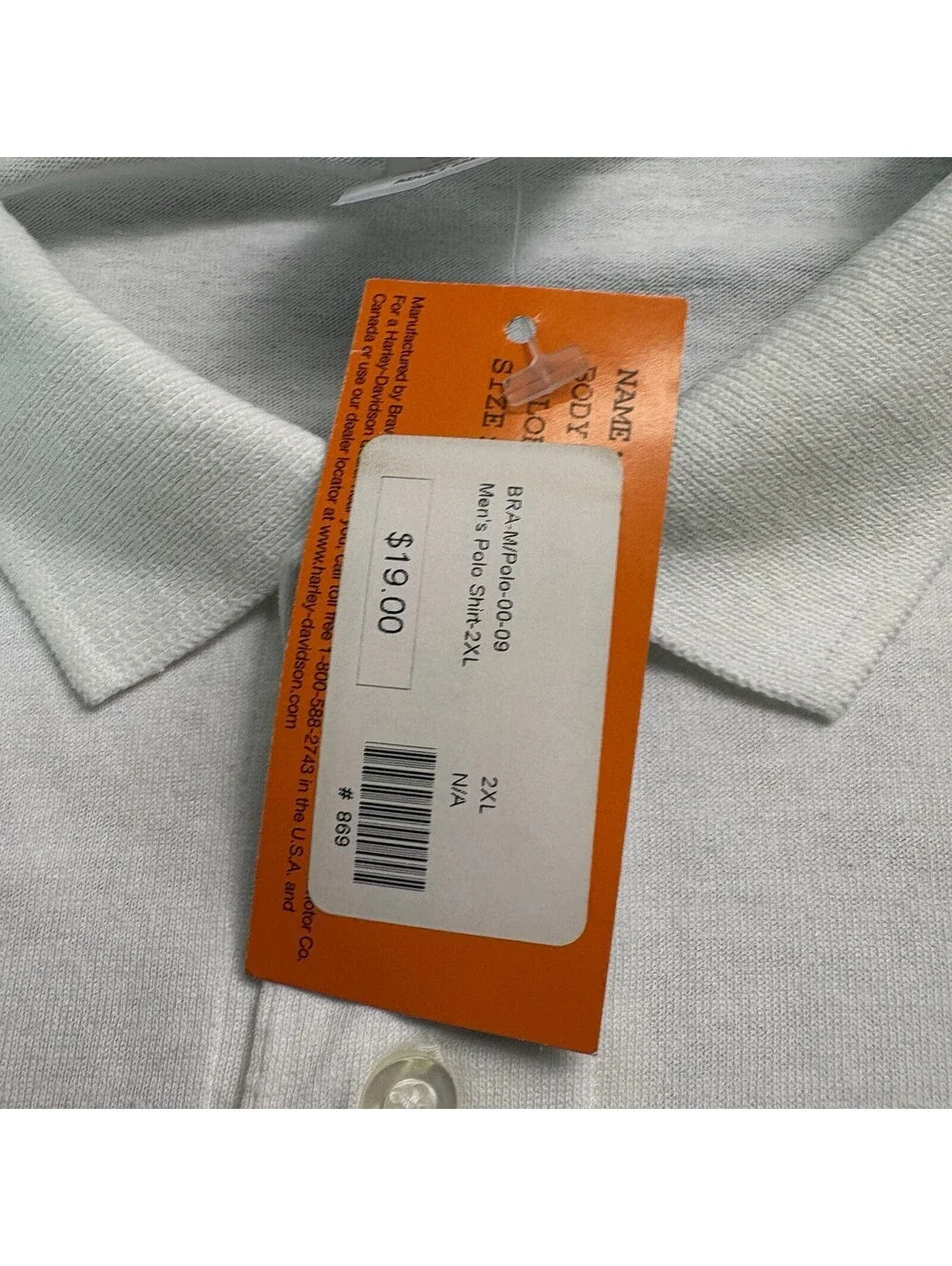 Harley Davidson Motorcycles Bahamas Polo T Shirt 2XL White New With Tags Flawed